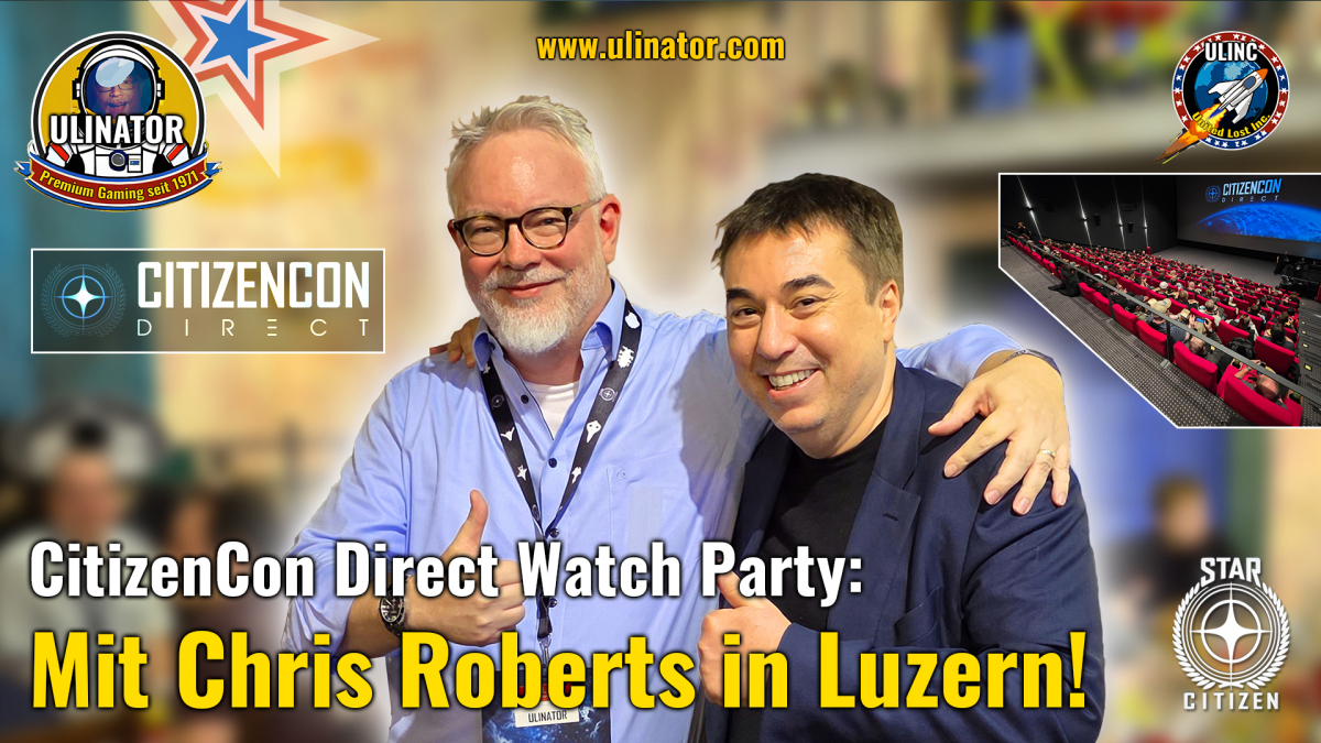 Da freut er sich: Chris Roberts begegnet seinem Lieblingsstreamer ULINATOR bei der CitizenCon Direct Watch Party